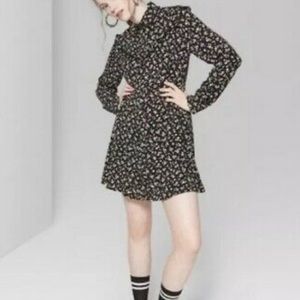 WILD FABLE- Black Floral Shift Dress, Size L